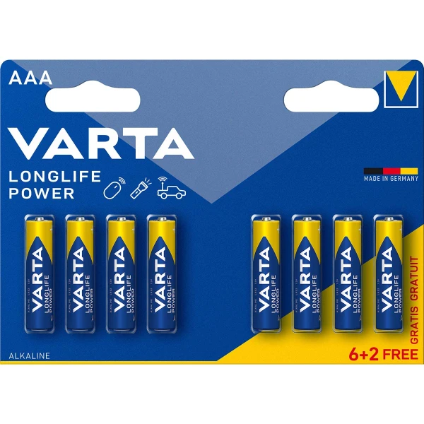 Batterij AAA Varta Alkaline Per blister van 8 stuks