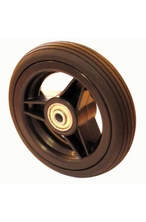 Wiel 5x1 (125x30) 3-spaaks zwart pu lijn softroller zwart 38mm