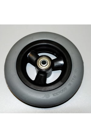 Wiel 6x1.1/4 (150x30) 3-spaaks pu-band grijs MV 45mm