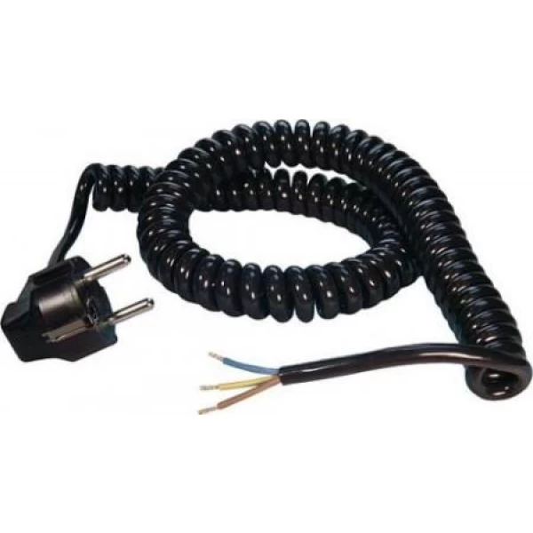Netsnoer 3x1.0mm² (230V/6A) kruslsnoer zwart