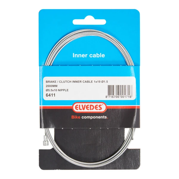Elvedes binnenkabel V-nippel 2000mm verzinkt 6411