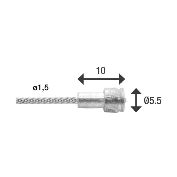 Elvedes binnenkabel V-nippel 2000mm RVS 6411 - Afbeelding 2