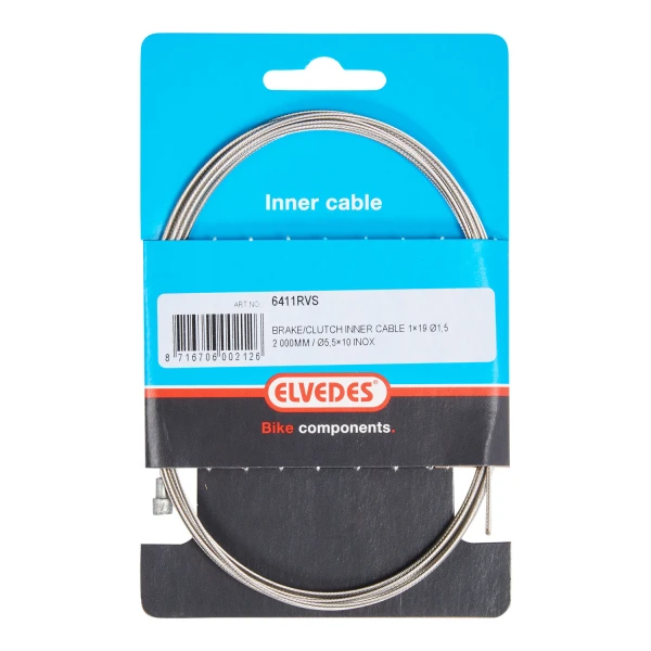 Elvedes binnenkabel V-nippel 2000mm RVS 6411
