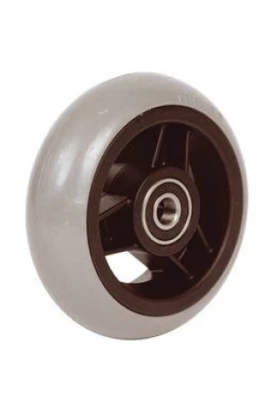 Wiel 4x1 (100x26) zwarte 3-spaaks velg, grijze rubberenband