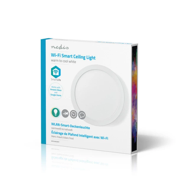 Wi-Fi Smart Plafondlamp | Rond | ø 30 cm | Warm tot Koel Wit | 1400 lm | 18 W | Slank Design | Aluminium - Afbeelding 12