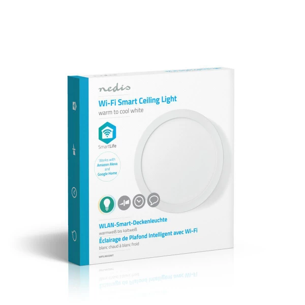 Wi-Fi Smart Plafondlamp | Rond | ø 30 cm | Warm tot Koel Wit | 1400 lm | 18 W | Slank Design | Aluminium - Afbeelding 11