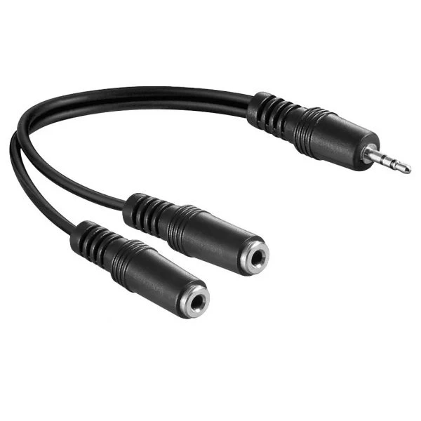 Jack splitter 3,5mm male naar 2x female 0,2 meter (mono)