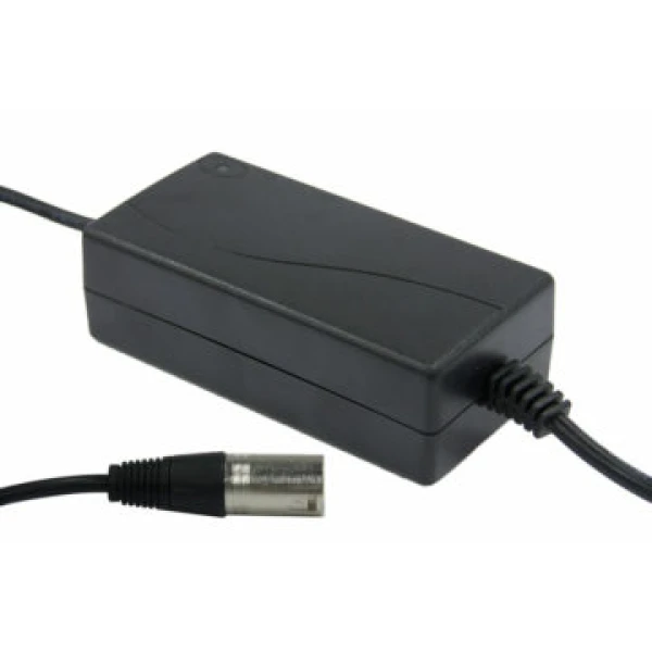 Oplader 24V-2Ah 3-traps (tafellader) incl. XLR-plug 120x60x38mm