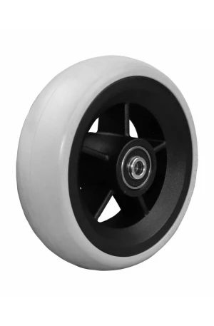 Wiel 5x1 (125x40) Rubber zwart 5-spaaks 40mm as