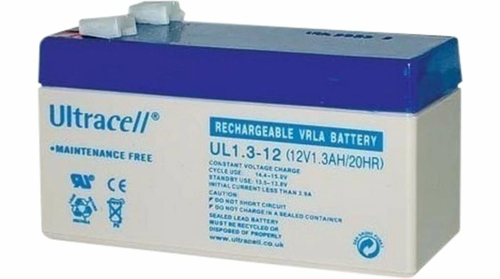 Accu Ultracell 12V-1300mAh (1.3Ah), afmeting 96x43x53mm