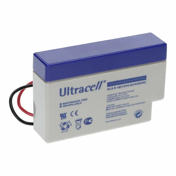 Accu Ultracell 12V-800mAh (0.8Ah), afmeting 96x25x62mm