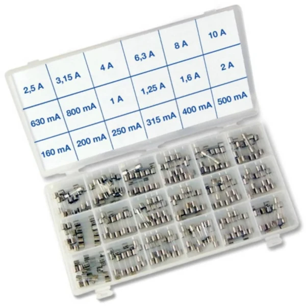 Assortimentsdoos Glaszekeringen 5x20mm Traag
