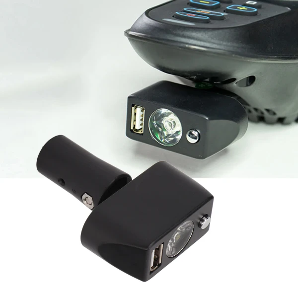 Koplamp met USB en XLR-aansluiting (voor montage in de laadplug van de scooter)