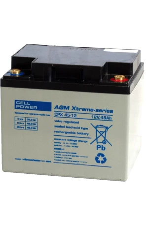 Accu 12V-45Ah CPX (Cyclic Xtreme) 198,5x166x169,5mm 13,2kg inserted M6