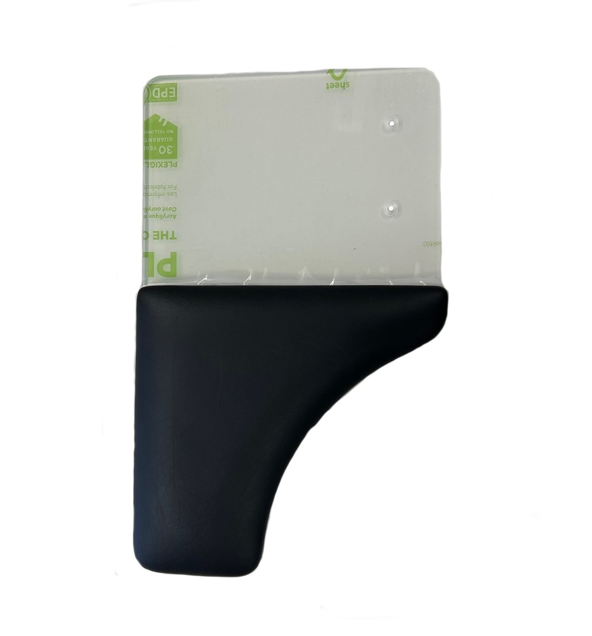 Werkblad college plexiglas 480x295x8mm incl.gaten en polstering Linkerzijde