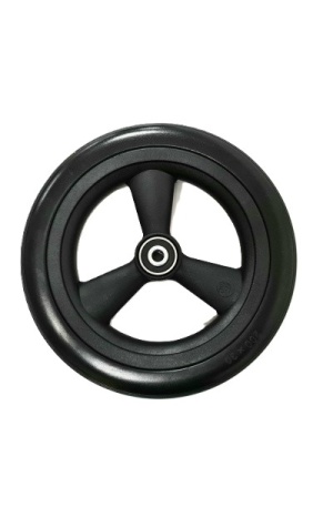 Wiel 6x1.1/4 (150x30) 3-spaaks hol krypton pu-band zwart 36mm-asbreedte